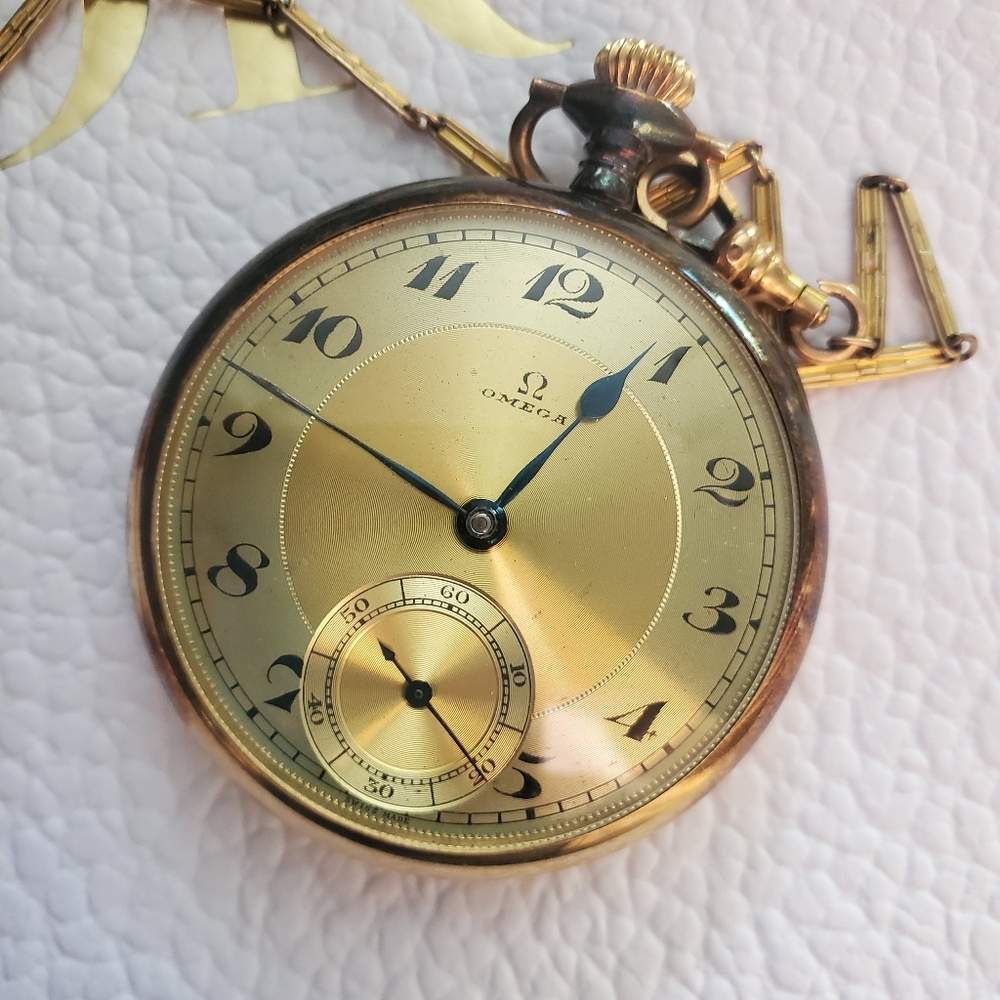 1920's Antique Art Deco Omega Pocket Watch 12K GOLD 1/10 - Picture 2 of 11